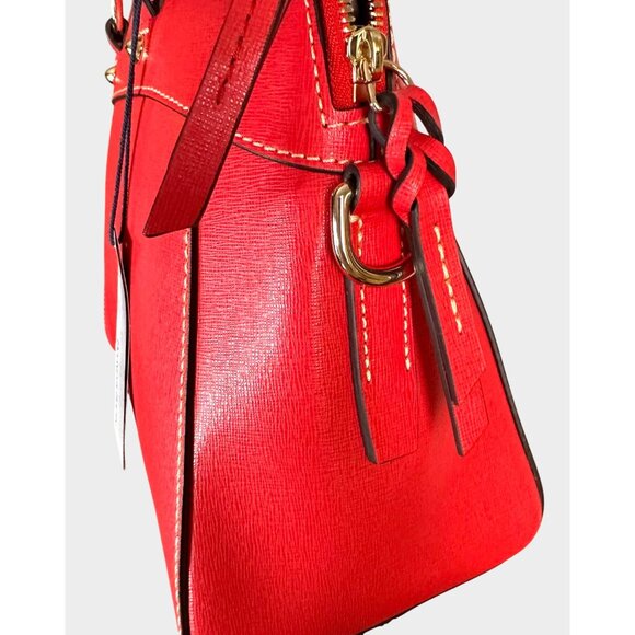 Dooney and Bourke Red Leather Satchel Bag Structured Handbag - NWT  MRSP 448.00 - Picture 6 of 14